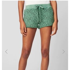 NWT BLANKNYC green and black leopard print, elastic waistband shorts